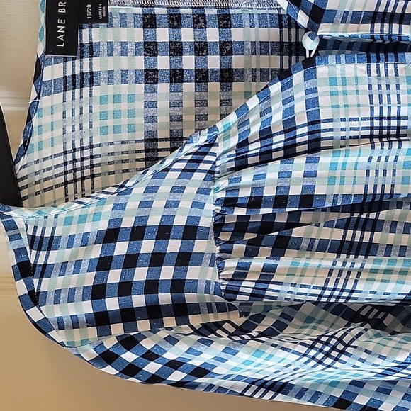 Lane Bryant Blue Plaid Buttoned Blouse - Picture 11 of 16